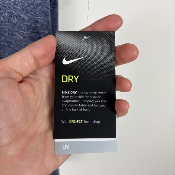 Nike Swim NEW Short Sleeve T Shirt UPF 40 heather blue Medium dri-fit hybrid - Picture 6 of 8